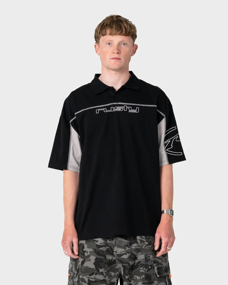Rusty Cyberwave Oversized Polo l Black