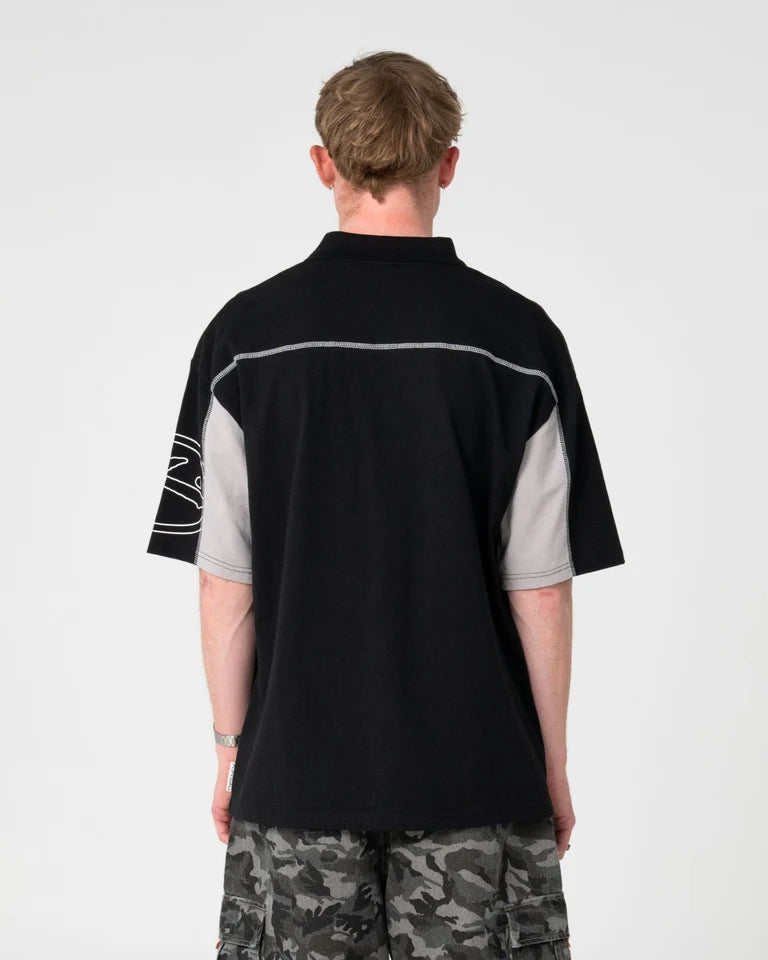 Rusty Cyberwave Oversized Polo l Black