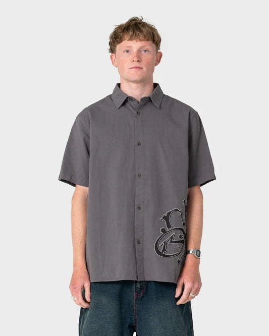 Rusty Spray N Pray Graphic Check Shirt l Steel