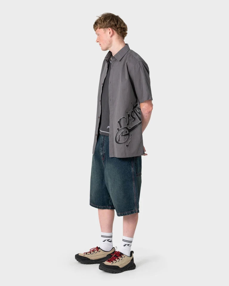 Rusty Spray N Pray Graphic Check Shirt l Steel