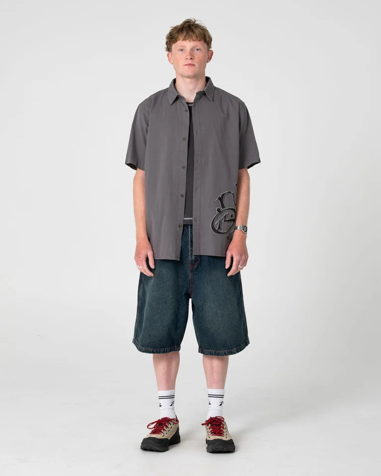 Rusty Spray N Pray Graphic Check Shirt l Steel