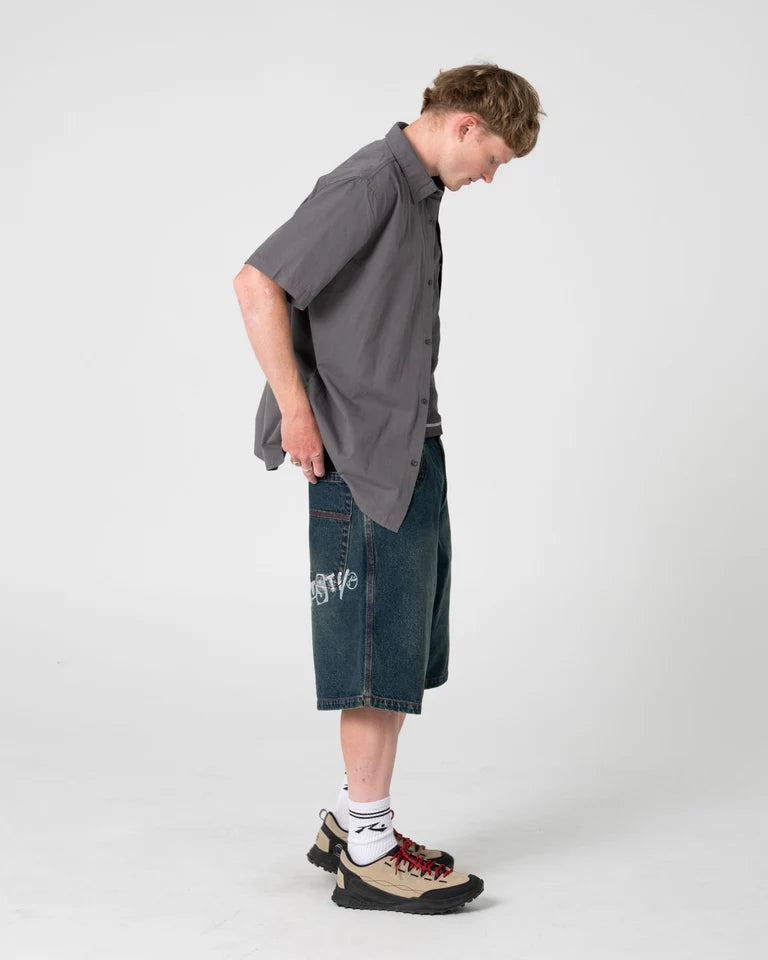 Rusty Spray N Pray Graphic Check Shirt l Steel