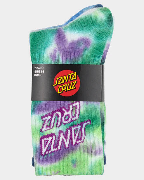 Santa Cruz Stack Strip Youth Crew Sock-2 Pack