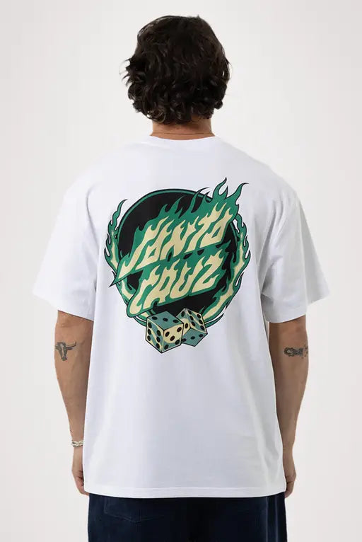 Santa Cruz Dice Flame Dot Tee