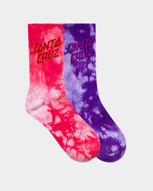 Santa cruz pink/purple tie dye socks