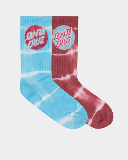 Santa Cruz Dot Redux Girls Crew Sock-2 Pack