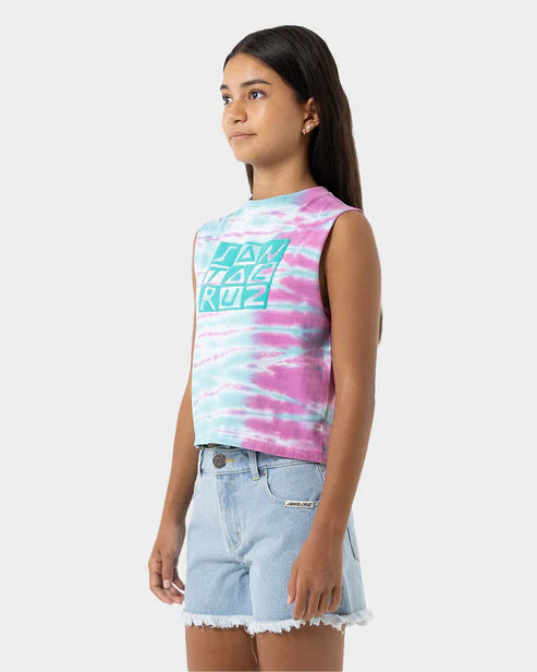 Santa Cruz Checker Block Girls Muscle Singlet