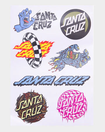 Santa cruz multi sticker sheet