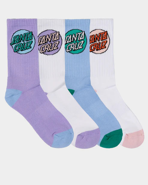 Santa Cruz Womens Other Dot Crew Sock-4 Pack