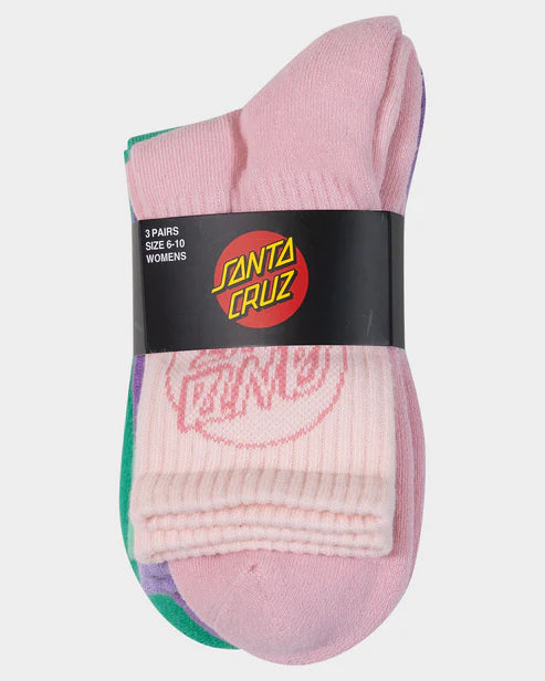 Santa Cruz Opus Dot Womens Mid Socks-3 Pack