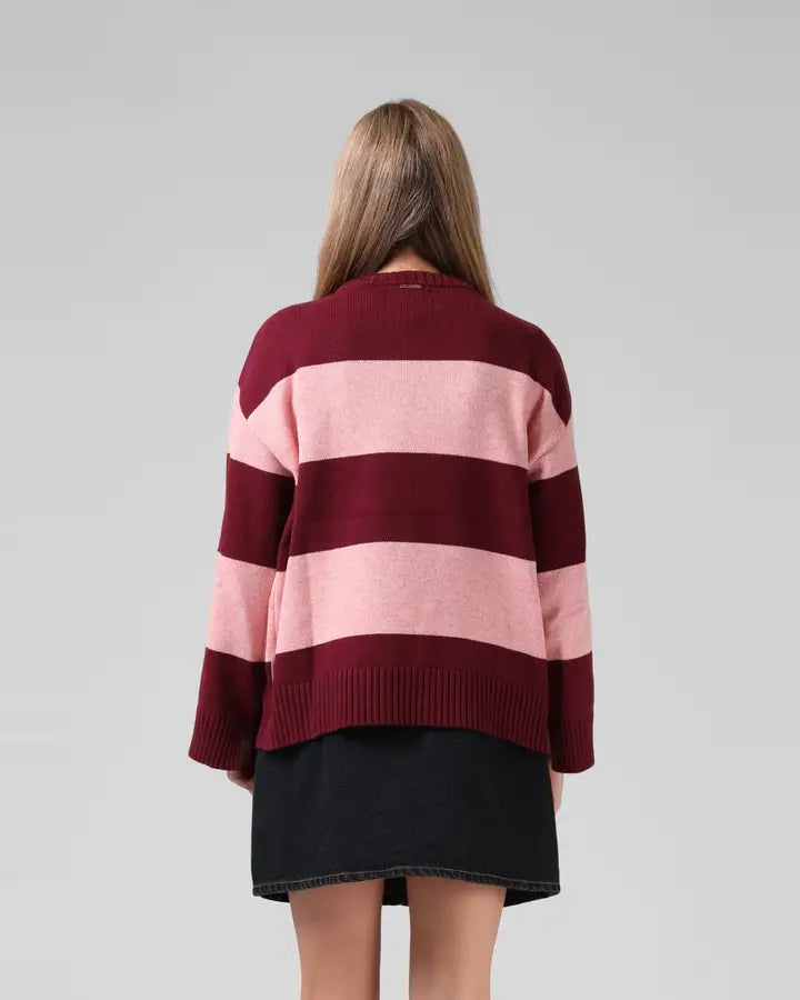 RPM Georgia Stripe Knit- Plum/Pink