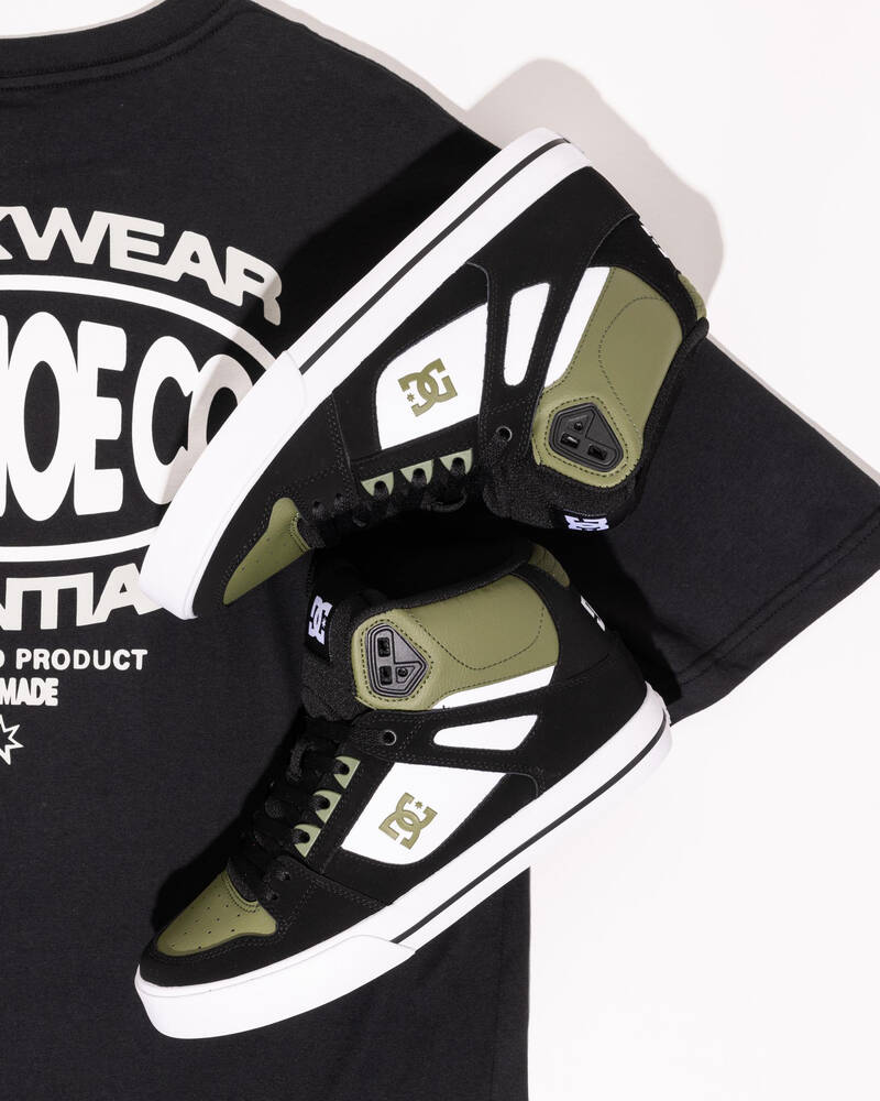 Dc Shoes Pure High-Top WC Shoes l Black, White & Green