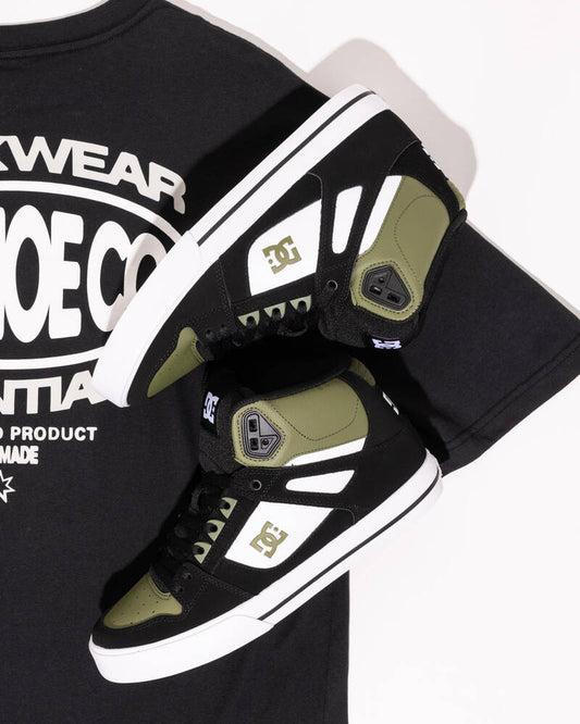 Dc Shoes Pure High-Top WC Shoes l Black, White & Green