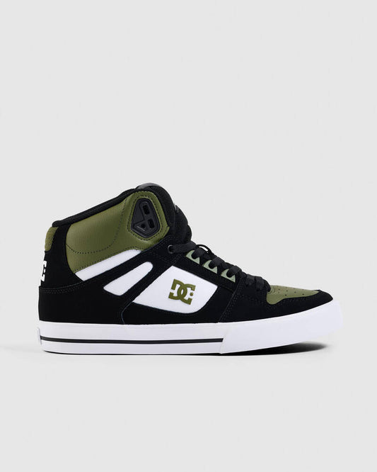 Dc Shoes Pure High-Top WC Shoes l Black, White & Green