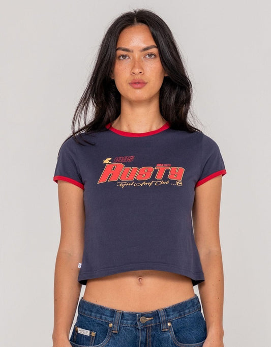 Rusty Girls Surf Mini Ringer Tee