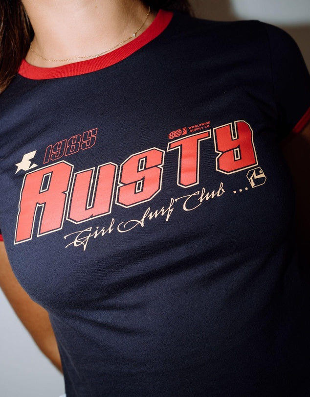 Rusty Girls Surf Mini Ringer Tee