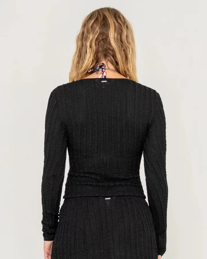 Rusty Kissed a Pearl Lace Wrap Top