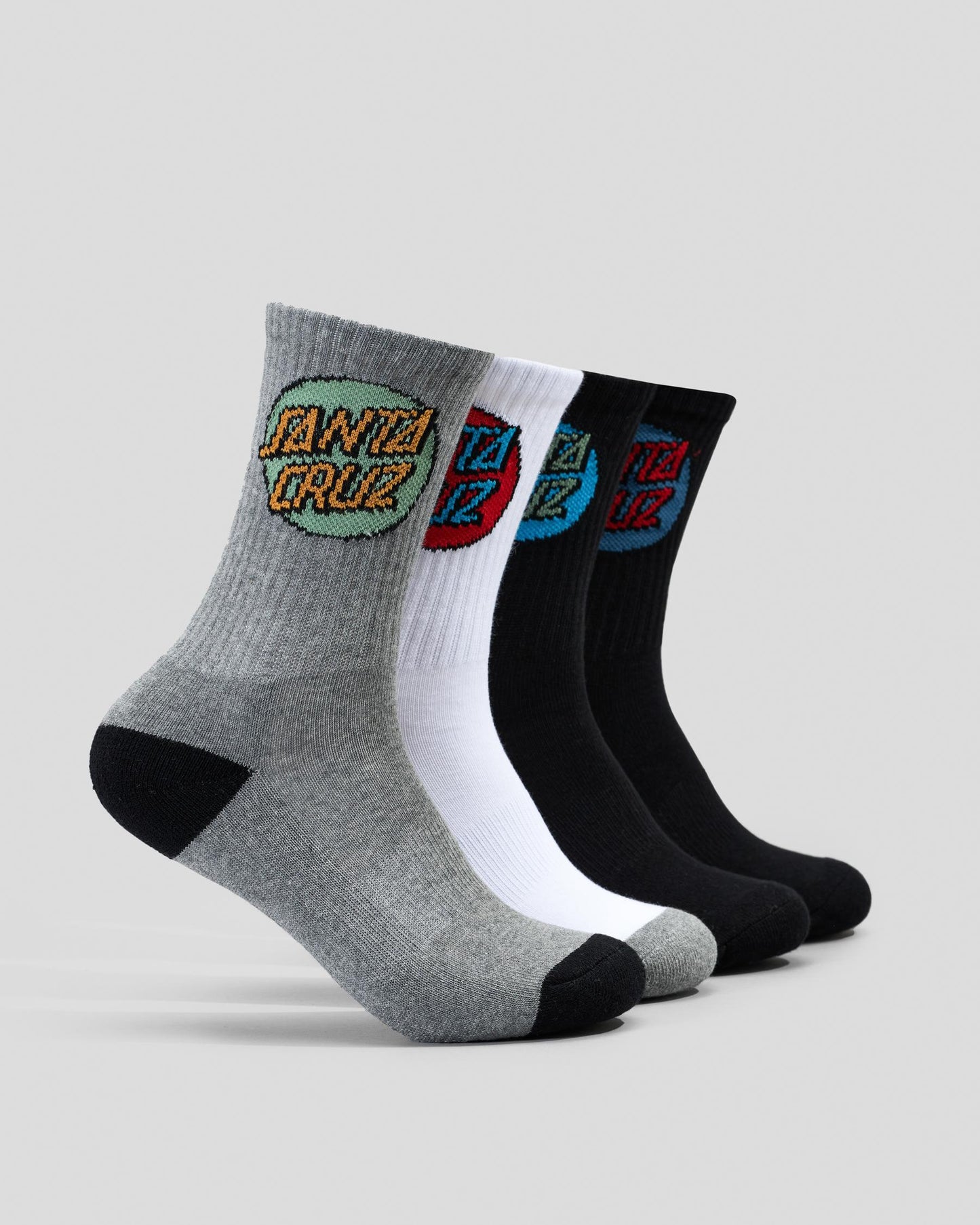 Santa Cruz Boy's Other Dot Crew Socks 4 Pack