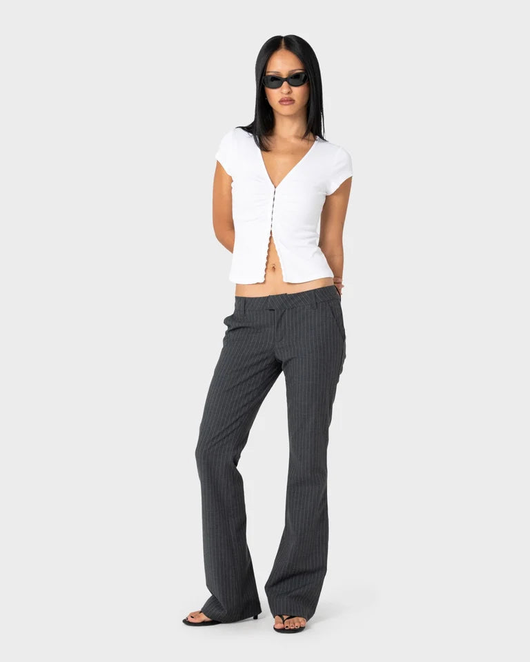 Rusty Finance Mummy Pinstripe Suit Pant l Grey