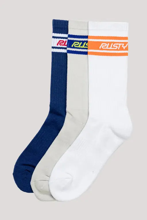 Rusty mid calf pit crew sock 4 pack