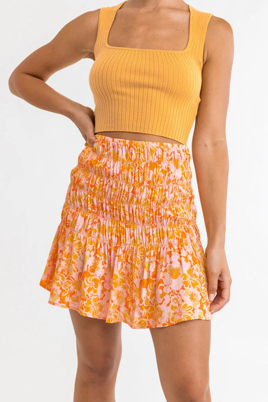 Rhythm Livin Evangeline Floral Mini Skirt