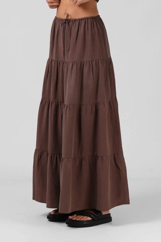 RPM Ruby Maxi Skirt- Chocolate