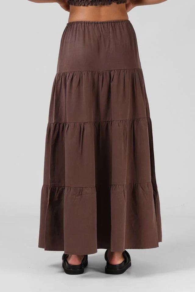RPM Ruby Maxi Skirt- Chocolate
