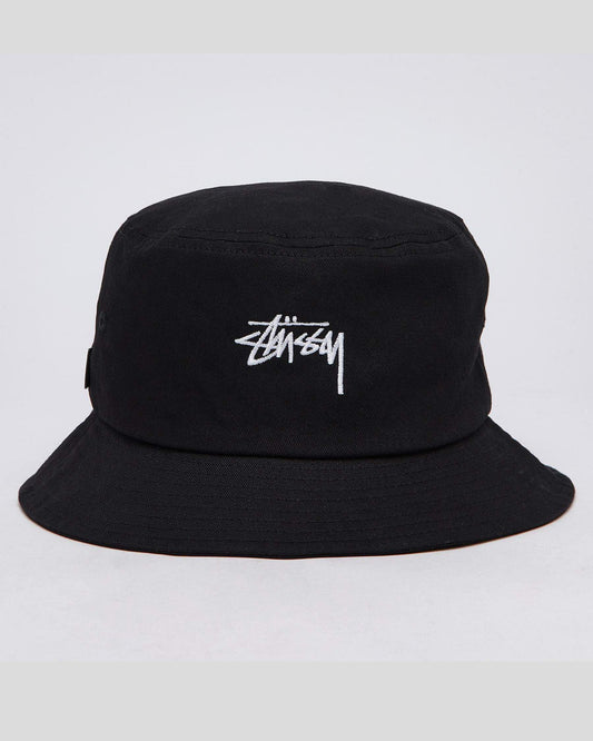 Stussy stock bucket hat- Black