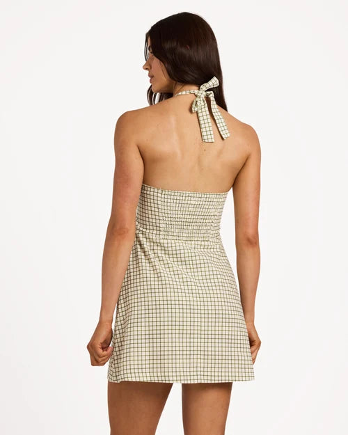 Billabong Break Line Halter Mini Dress l Salt Crystal