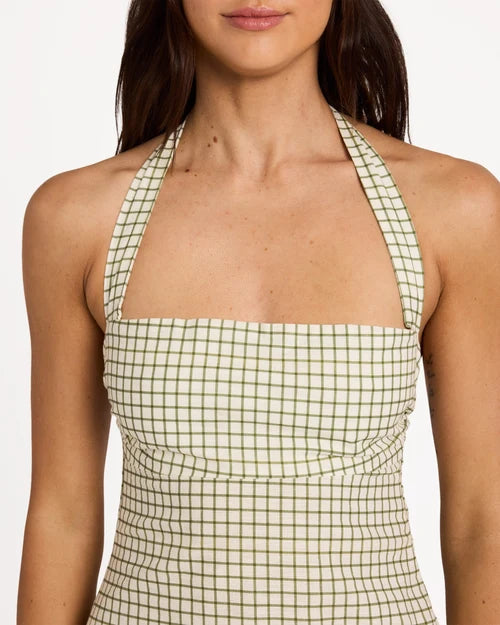Billabong Break Line Halter Mini Dress l Salt Crystal