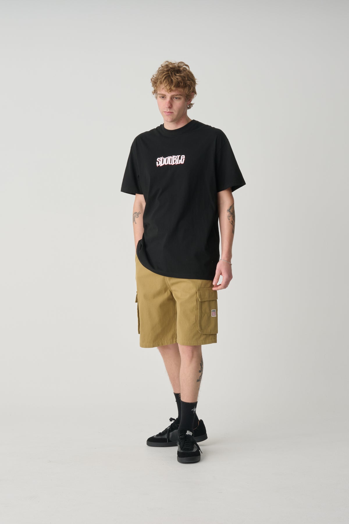 S Double Pintails Black Tee