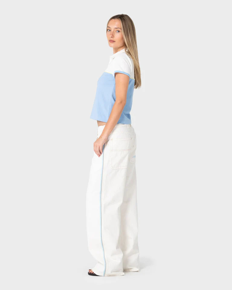 Rusty Flip Mommy Low Rise Baggy Jean l White